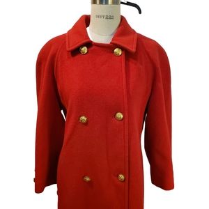 Talbots Vintage Made In USA‎ Red Wool Double Breasted Jacket Size 2P